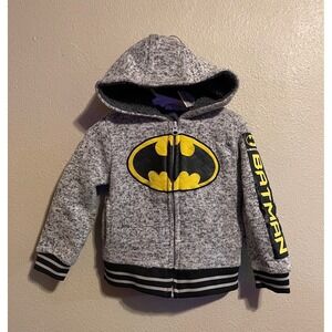 Batman Boys Full Zip Hooded Sweatshirt,‎ Graphic Print, 4T, Kids